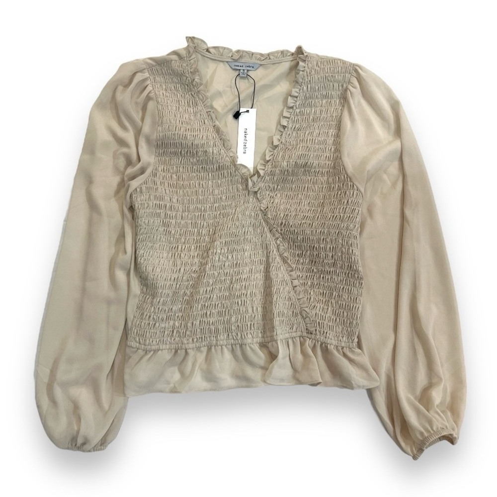 Naked Zebra Smocked Surplice Blouse